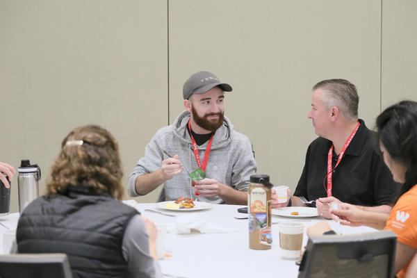 me eating breakfast at NANOG92